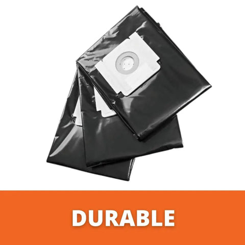 High Capacity HEPA Filter Bag For Turbo II Dust Extractors displayed on a white background, showing tear-resistant design and durable material.