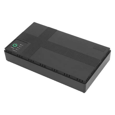 Rock Solid 20000 Mah Ups Battery Backup Offering 18 Watt Output And Us Plug, slim black battery backup for routers and modems.