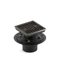 Tile-In Shower Drain With Square Design In Titanium Finish Built Tough Inside Tailpiece For 2 Inch Drains And Outside Tailpiece 3 Inch Drains