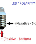 Warm White E10 Mini LED Bulbs Pack of 5 for 3 Volt Small Flashlights and Tiny Lamps polarity diagram