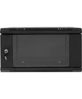 Premium Grade 6U Wall Mount Server Cabinet With Lockable Glass Door Heavy Duty Network Rack for Routers and Switches, Front View