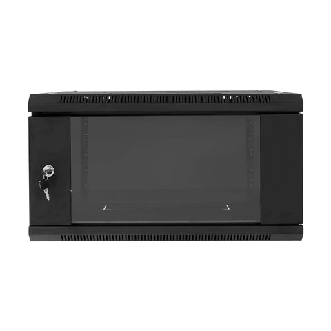 Premium Grade 6U Wall Mount Server Cabinet With Lockable Glass Door Heavy Duty Network Rack for Routers and Switches, Front View