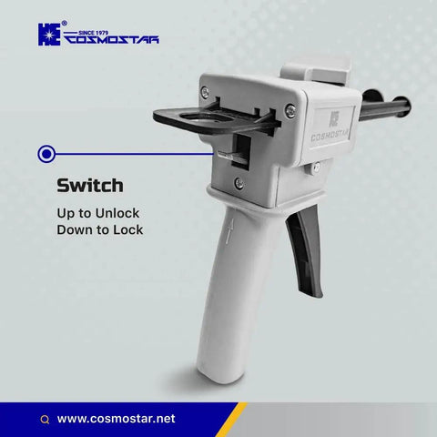 Mixing And Dispensing Gun For 50ml Epoxy Cartridges With 1 To 1 Or 1 To 2 Ratios, Compatible With 3M Adhesive, front view