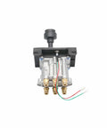 Heavy Duty PTO Hoist Air Shift Control Valve With Switch And Bright Light For Dump Truck Hydraulic System Push To Connect Fittings Fits Apsco AV-295 328388-79X K90, front view