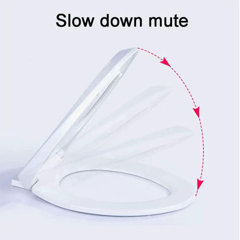 Heavy Duty Universal Toilet Seat And Lid With Drop Dead Smooth Soft Close Drop Down And Quick Release Hinges, showcasing slow close mechanism.