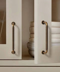 10 Pack Vintage Bronze Cabinet Pulls 5 Inch Hole Center Aged Brass Drawer Handles on kitchen cabinet doors.