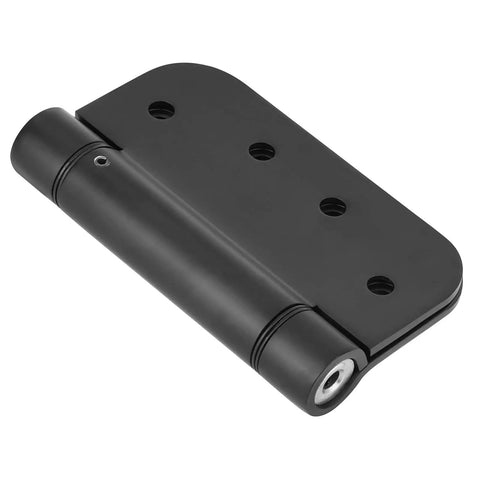 Adjustable Spring Door Hinges 4x4 Inch Self-Closing Matte Black Stainless Steel Mortise Hinges With 5/8 Inch Radius Corner