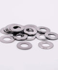 Flat washers, stainless steel 1/4 in, inner 0.28 in, outer 0.63 in, bright finish, pack of 50
