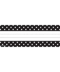 Black Polka Dot Name Plates For Classroom Use, Three And A Half Inches By Eleven And A Half Inches, Pack Of Thirty Six, Laminatable