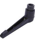 Heavy Duty Four Piece Adjustable Clamping Handles With Female Thread Locking Knobs In Durable Black Stainless Steel handle close-up view.