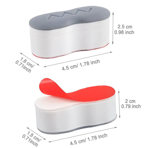 Universal Toilet Seat Bumpers Kit With Height Adjustment And Strong Self Adhesive in two height options dimensions shown