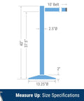 Diagram showing dimensions of Two-Pack Commercial-Grade Stanchions With 40-Inch Tall Polished Stainless Steel Posts, 10-Foot Belt.