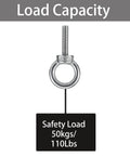Heavy Duty M6 Stainless Steel Eye Bolt Kit With Nuts And Washers 4 Pack Ring Shoulder Eyebolts For Swing And Tie Down Outdoor Use 304 Stainless Anti Rust 110 Lb Load Each showing 110 lb load capacity chart