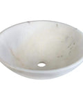 White Granite Vessel Sink 850W Dope Contemporary Round Basin Hand Polished Stone That Shines In Any Modern Bath Durable Stain Resistant Easy To Clean Makes A Bold Spa Like Statement