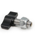 Rugged Workhorse Heavy Duty Thumb Screws With Durable Black Aluminum Knobs crafted for tool free assembly, close-up view.