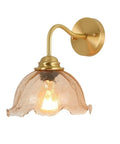 UBNMIUBV Modern Industrial E27 Gooseneck Vintage Brass Wall Sconces Glass Shade Indoor Wall Mounted Lamp Fixture with amber glass shade.