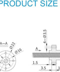 T8 Trapezoidal Lead Screw For 3D Printer Dope Upgrade, 8mm Diameter, 2mm Pitch, 14mm Lead, Stainless Steel, Easy Install, Durable Replacement Rod For Precise Motion And Smooth Threading product size diagram with mounting hole dimensions