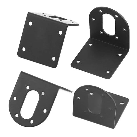 Rustark 4-pack black metal mounting brackets for 37mm DC gear motors