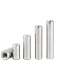Premium 304 Stainless Steel Internal Thread Dowel Pins in various sizes for bolting beds furniture and cabinets.