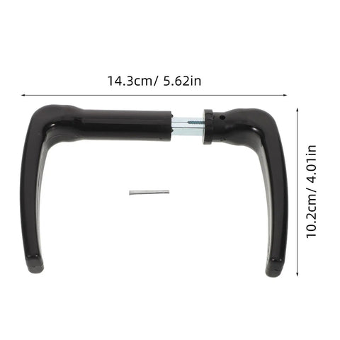 Two Pack European Style Gate Handles With Pins For Outdoor Fences And Garden Gates, Heavy Duty Hardware Knobs, dimensions shown.