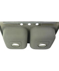 Bottom view of Double Basin Stainless Steel Kitchen Sink Drop In With Four Pre Drilled Faucet Holes 33 Inch Wide 7 Inch Deep 20 Gauge 304 Stainless Brushed Finish Sound Deadening Pads Superior Undercoating Fits 36 Inch Base Cabinet showing sound deadening pads.