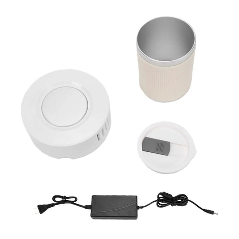 Dual Zone Cup Cooler And Warmer Keeps Your Drinks Totally Chilling Or Scorching Hot Year Round Electric Desk Beverage Station with heat control.