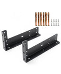 Multipurpose Hidden Shelf Brackets 2 Pack, beefy heavy duty cold-rolled steel support, 8.66 inch depth, black, with hardware