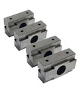 Heavy Duty Wedge Shaped Expansion Fixture With Bilateral M12 Bolts For Precision Machining Centers arranged in a row, steel construction.