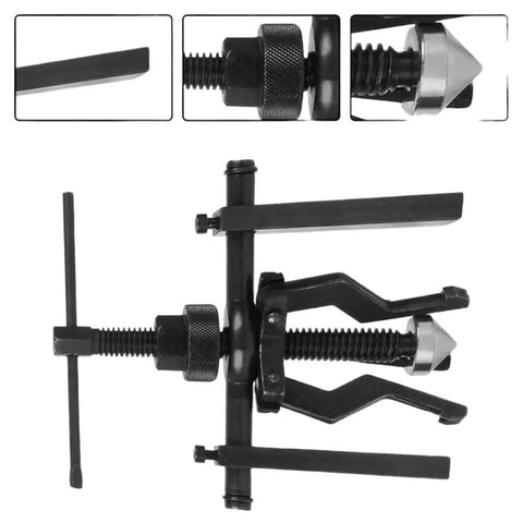 Professional Grade Top Tier Three Jaw Bearing Puller Extractor Tool For Bike And Car Fixups The Real Deal For Mechanics Who Want To Save Their Knuckles Pulling Out Stubborn Parts With Ease Like A Boss. Black steel 3-jaw bearing puller with threaded screw and slide bars