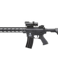 Gen 2 M4 SPR Interceptor Polymer Airsoft AEG With Enclosed Red Dot Sight And Top Optic Rail, side view of rifle