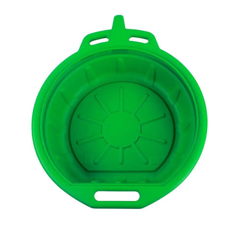 Portable Oil Drain Pan For Cars And Fluids Anti Freeze Green With A Large Opening And Anti Splash Lip Lightweight Yet Durable Polyethylene