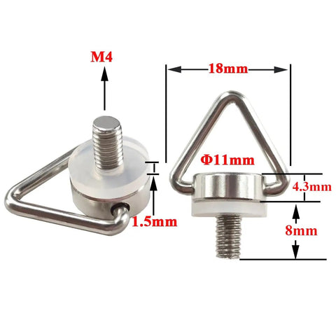 Premium 4 Piece Replacement Eyehook Screws For Universal Smart Controllers And Drone Remotes Slick Neck Lanyard Mount with detailed measurements.