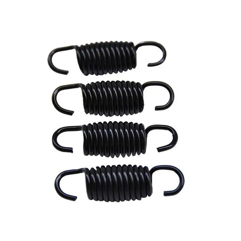 Solid Black Tension Springs 8 Pack With Reliable Hook To Hook Grip Perfect For Furniture Fix And Heavy Pull Tasks Designed For Smooth Performance Built Tough For Daily Grind, showing four black coils.