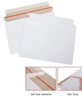 Rigid Mailers For Shipping Photos Keep It Flat With Peel And Seal Closure 323mm By 229mm White 25 Pack showing adhesive strip