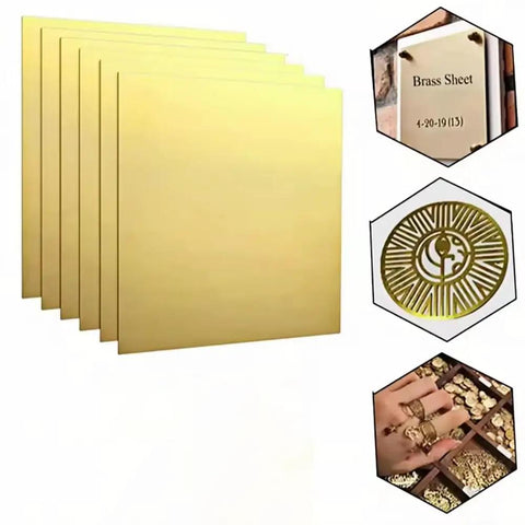 Solid Brass Flat Sheet 1.2x100x100mm Craft And Industrial Metal Plate Easy To Machine And Form Workhorse Material With High Ductility