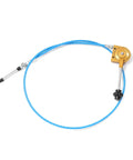 2m Heavy Duty Throttle Cable for Mini Excavator Replacement showing blue sheath, stainless steel core, and smooth accelerator control mechanism