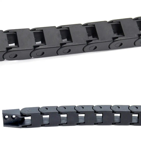 10X10mm 1m Black Plastic Flexible Drag Chain Cable Carrier For 3D Printer And CNC Wiring Beefy Nylon Towline, close-up view
