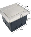 Hidden Pop Up Countertop And Floor Outlet With USB Sockets, Waterproof 20A Receptacle In Stainless Steel Box With Silver Cover