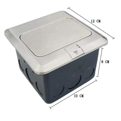 Hidden Pop Up Countertop And Floor Outlet With USB Sockets, Waterproof 20A Receptacle In Stainless Steel Box With Silver Cover