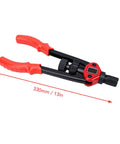 Heavy Duty Rivet Nut Tool Set 13 Inch Carbon Steel Kit with red handles and quick head change feature for furniture and industrial use.