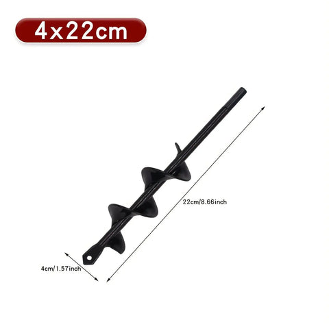 No Sweat Easy Garden Auger Drill Bit For Fast Hole Digging In Soil 4cm By 22cm Fits Standard Power Drills on white background