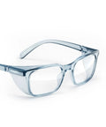 Rectangle Safety Glasses Z87.1 Certified, Lightweight Poly Lenses, Low Bridge Fit For Narrow Faces, Scratch And Shatter Proof, Blue Light Blocking