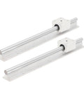 Two Piece 300mm CNC Linear Rail Guide With SBR Slide Block Set For Heavy Duty Stable Motion Shaft Guideway Easy Install With Five Mounting Holes on rails