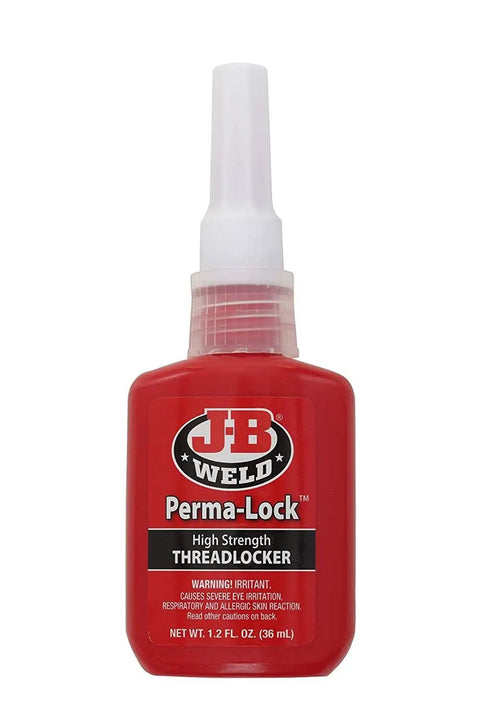 Perma Lock High Strength Threadlocker Red 36 Ml For Heavy Duty Bolts And Fasteners That Lock In Place Against Vibration And Shock Pro Grade Sealant For Mechanical Projects in a 36 ml bottle.