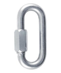 Threaded Quick Link Trailer Safety Chain Hook Carabiner Clip, 1/2 Inch Diameter, zinc-plated with hex nut for secure connections
