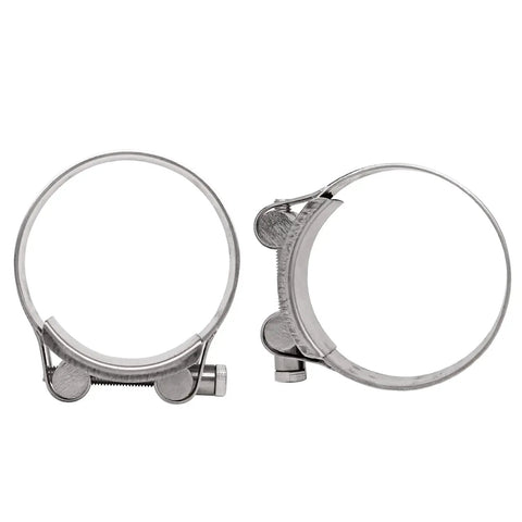 Adjustable T Bolt Hose Clamps Fit 2.67 To 2.87 Inches Crafted In Top Tier 304 Stainless Steel Heavy Duty Turbo Pipe Strap Band Rock Solid Zero Slop Leak Free Seal Two Pack