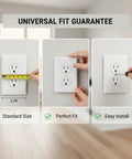 Duplex Receptacle Wall Plate One Gang 4.5 By 2.75 Inch White Pack Of 12 Premium Quality Impact Resistant installation example