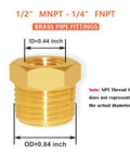 brass hex reducer 1/2 to 1/4 NPT male to female fitting
