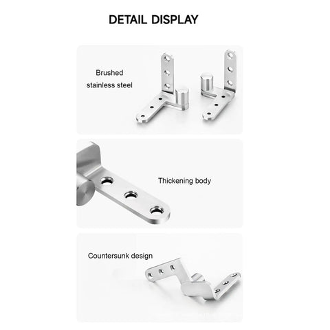 Built Tough Heavy Duty Door Pivot Hinges 270 Degree Smooth Swing Cabinet Hardware 130 Lb Load For Pantries And Cafes 304 Stainless Steel Brushed Silver With Flush Countersink Screws