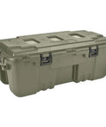 108 Quart Wheeled Storage Trunk With Lockable Latches For Gear Weather Resistant And Airline Approved in hunter green